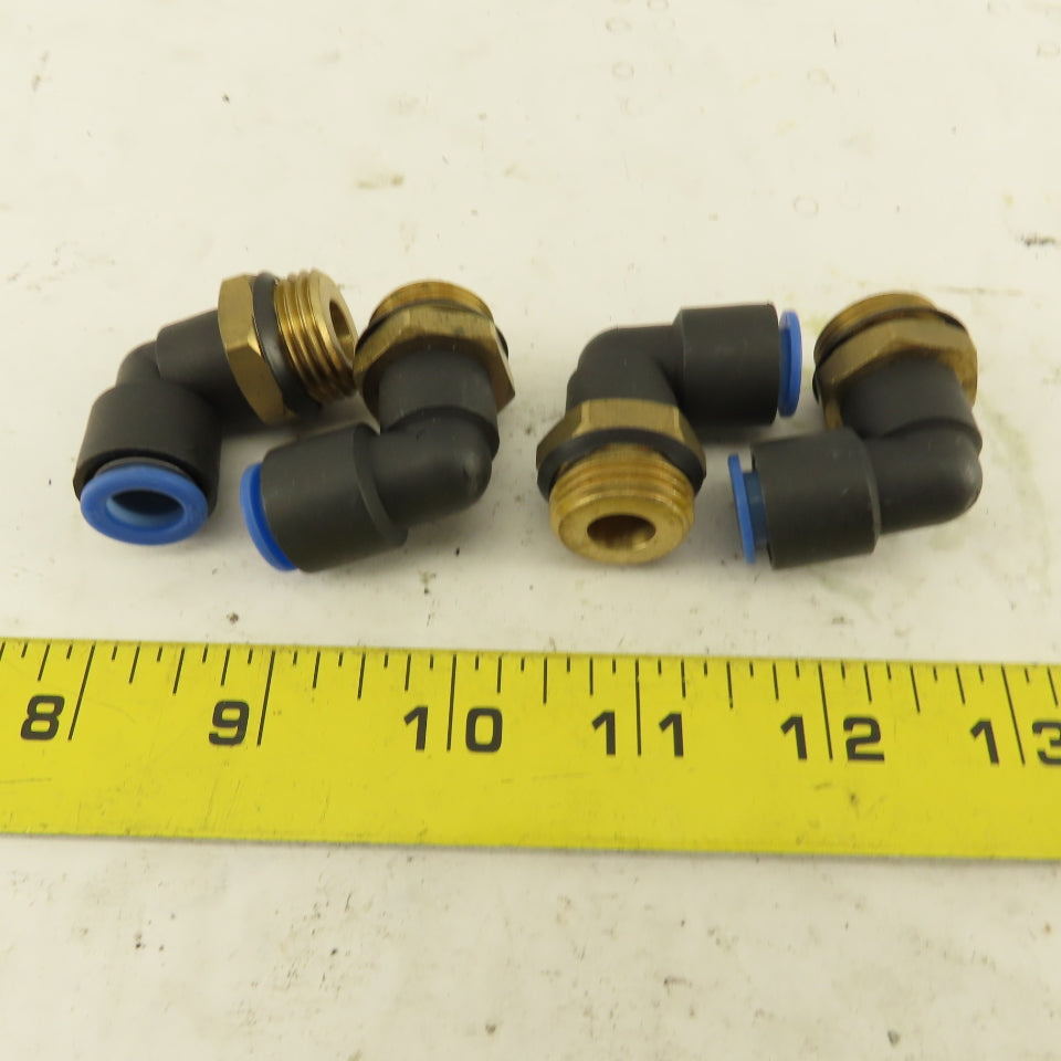 SMC 1/2NPT x 10mm Tube Push To Connect Elbow 90° Lot Of 4