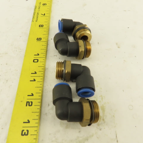 SMC 1/2NPT x 10mm Tube Push To Connect Elbow 90° Lot Of 4