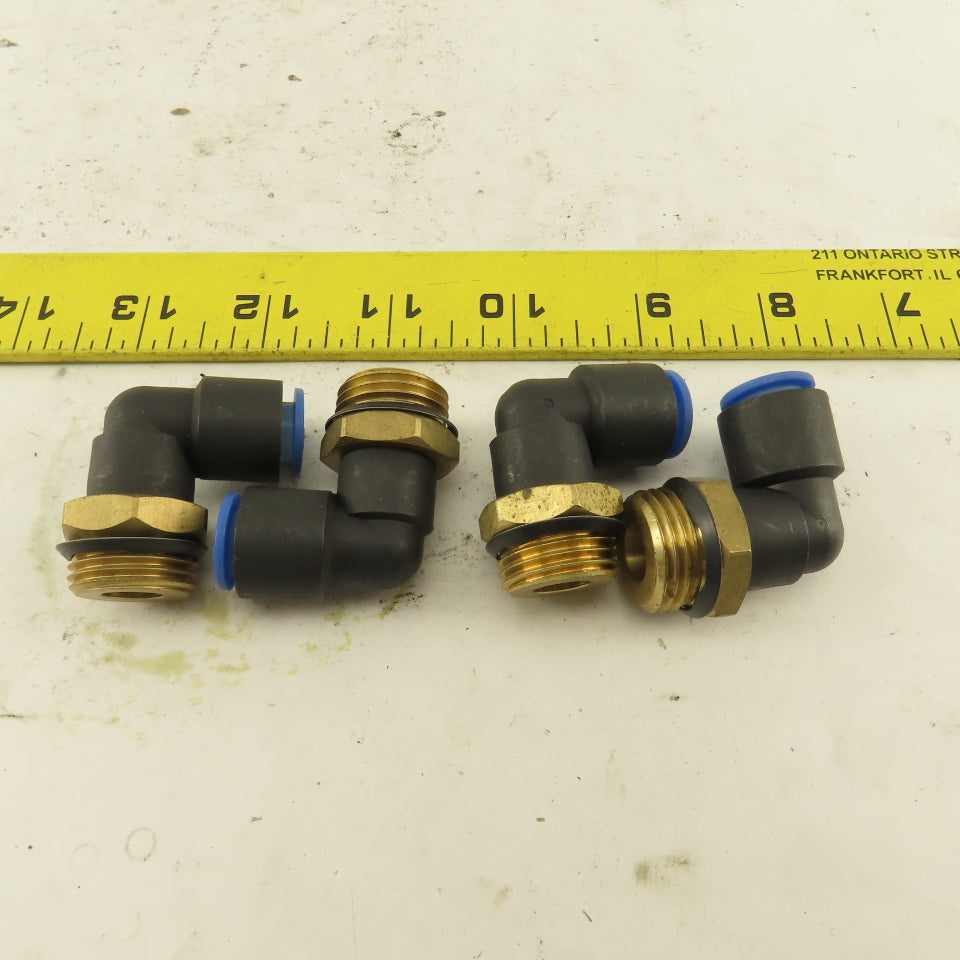 SMC 1/2NPT x 10mm Tube Push To Connect Elbow 90° Lot Of 4