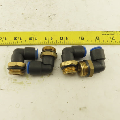 SMC 1/2NPT x 10mm Tube Push To Connect Elbow 90° Lot Of 4