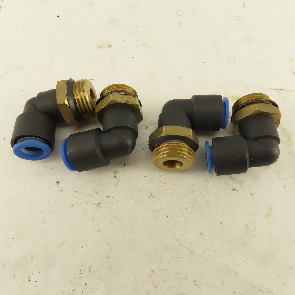 SMC 1/2NPT x 10mm Tube Push To Connect Elbow 90° Lot Of 4