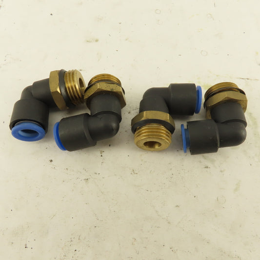 SMC 1/2NPT x 10mm Tube Push To Connect Elbow 90° Lot Of 4