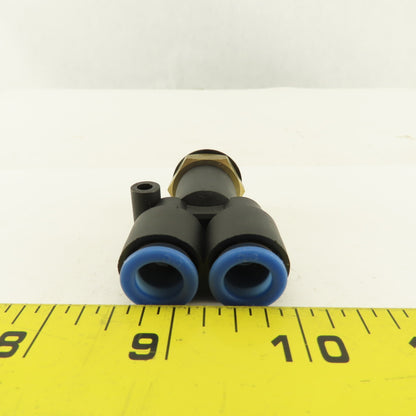SMC 1/2-14 BSTP x 10mm Tube Push To Connect WYE Y Lot Of 2