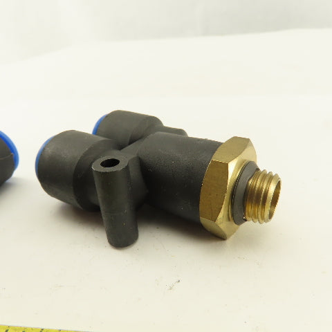 SMC 1/2-20 (-6) x 12mm Tube Push To Connect WYE Y Lot Of 2