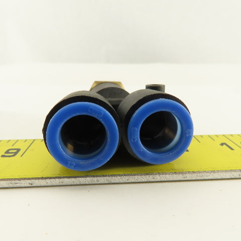 SMC 1/2-20 (-6) x 12mm Tube Push To Connect WYE Y Lot Of 2