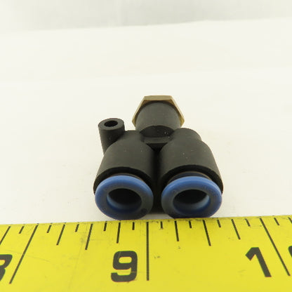 SMC 1/2-20 (-6) x 8mm Tube Push To Connect WYE Y Lot Of 2