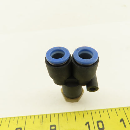 SMC 1/2-20 (-6) x 8mm Tube Push To Connect WYE Y Lot Of 2
