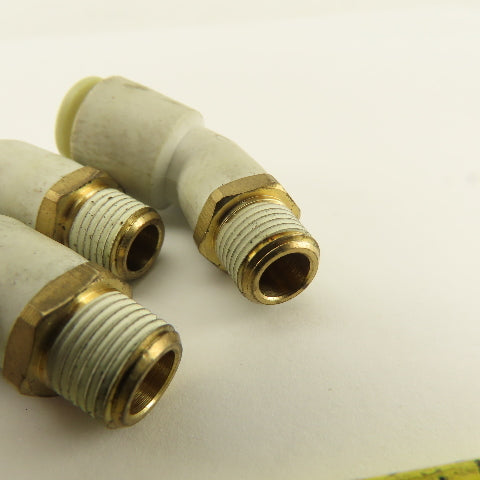 SMC 1/8NPT x 8mm Tube Push To Connect 45° Elbow Lot Of 5