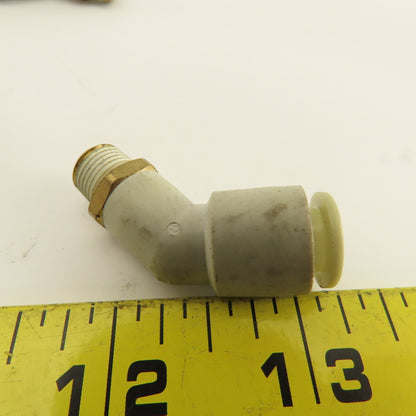 SMC 1/8NPT x 8mm Tube Push To Connect 45° Elbow Lot Of 5