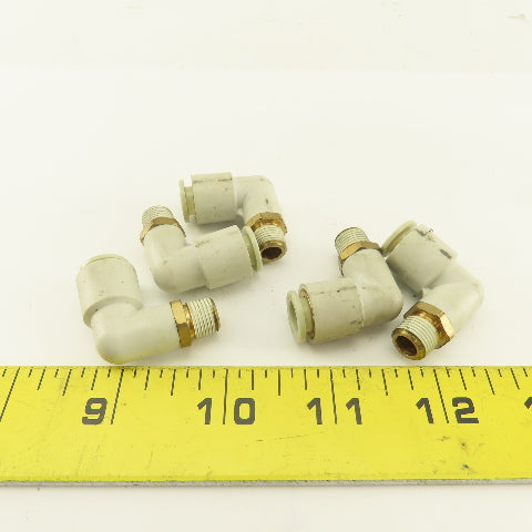 SMC 1/8NPT x 8mm Tube Push To Connect 90° Elbow Lot Of 5
