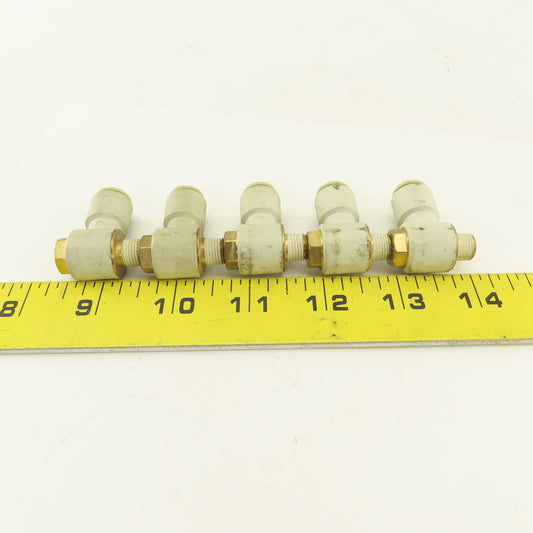 SMC 1/8NPT x 8mm Tube Push To Connect Swivel 90° Elbow Lot Of 5