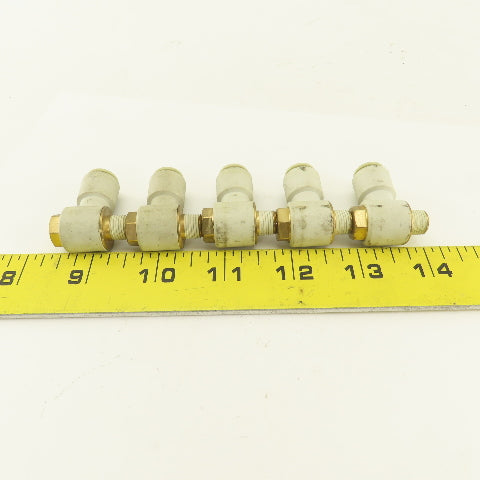 SMC 1/8NPT x 8mm Tube Push To Connect Swivel 90° Elbow Lot Of 5