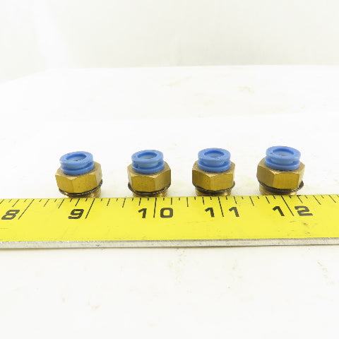 SMC 3/8-19 BSPT Male x 8mm Tube Push To Connect Straight Connector Lot Of 4