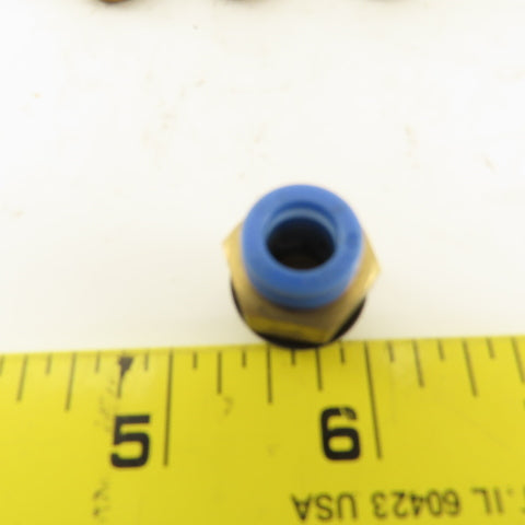 SMC 3/8-19 BSPT Male x 8mm Tube Push To Connect Straight Connector Lot Of 4