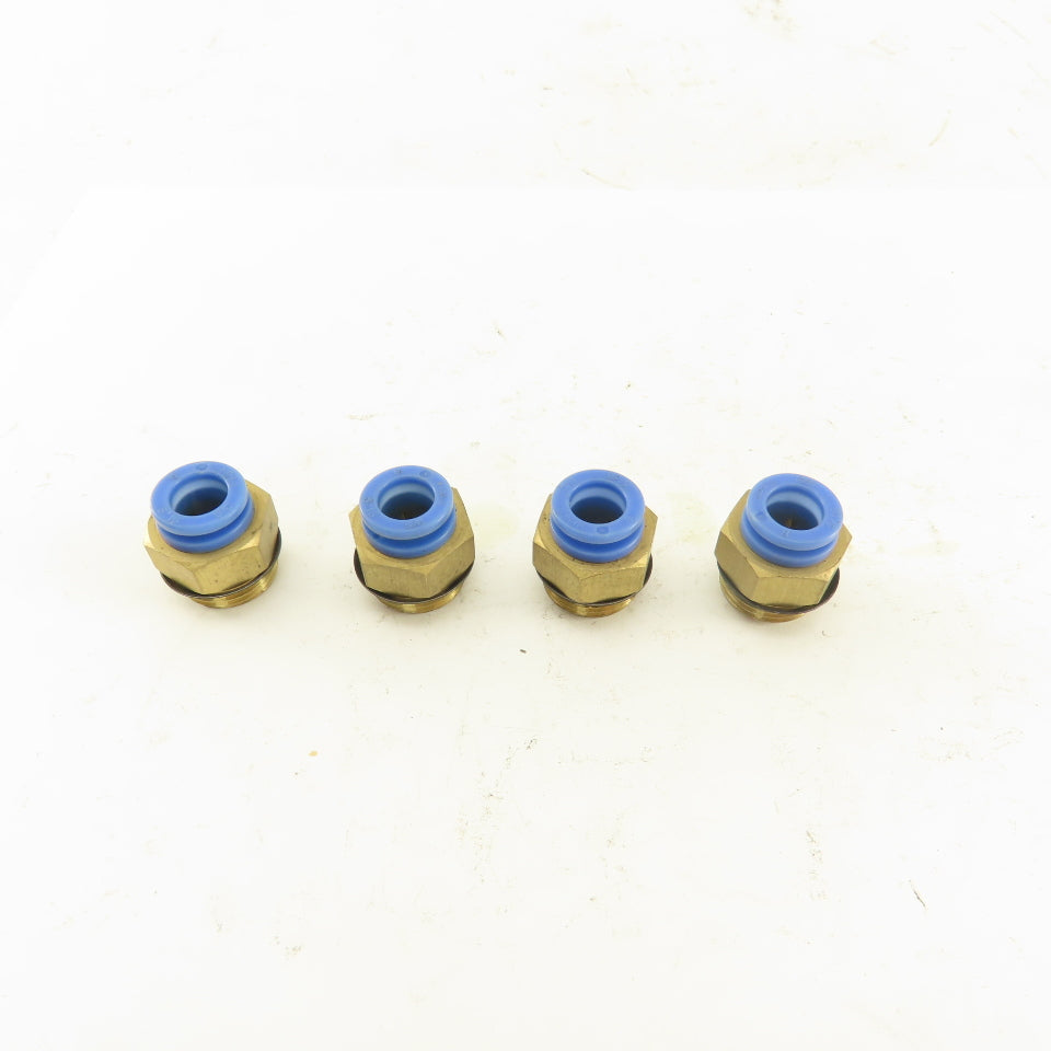 SMC 3/8-19 BSPT Male x 8mm Tube Push To Connect Straight Connector Lot Of 4