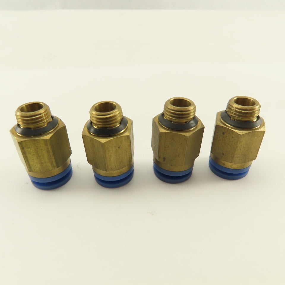 SMC 1/8-28 BSPT Male x 8mm Tube Push To Connect Straight Connector Lot Of 4