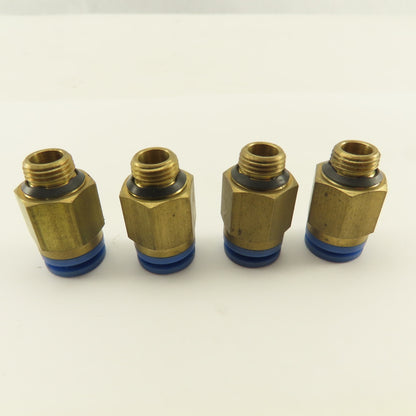 SMC 1/8-28 BSPT Male x 8mm Tube Push To Connect Straight Connector Lot Of 4