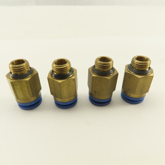 SMC 1/8-28 BSPT Male x 8mm Tube Push To Connect Straight Connector Lot Of 4
