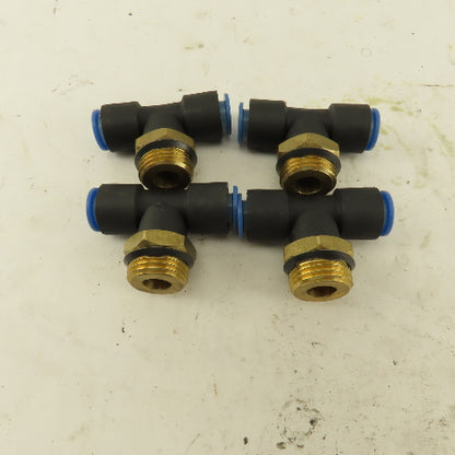 1/2NPT x 10mm x 10mm Tube Push To Connect Branch Tee Lot Of 4