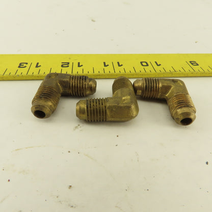 7/16-20 (-4) JIC Flare Brass 90-? Elbow Lot Of 3