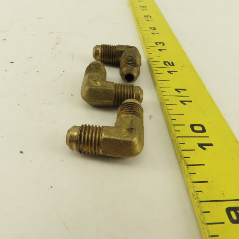 7/16-20 (-4) JIC Flare Brass 90-? Elbow Lot Of 3