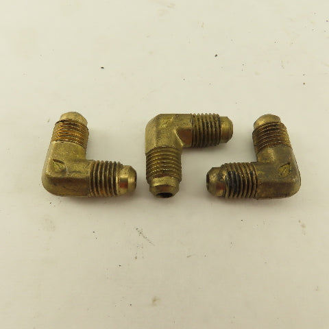 7/16-20 (-4) JIC Flare Brass 90-? Elbow Lot Of 3
