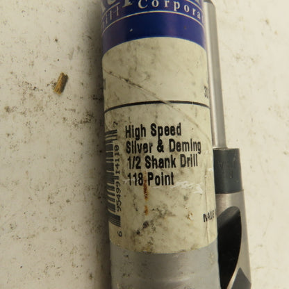 Republic Drill 7/8" Dia. 118° HSS Drill Bit 1/2" Reduced Shank 6-1/2" OAL