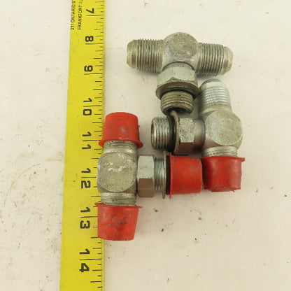 7/8-14 ORB x 7/8-14 (-10) x 7/8-14(-10) Male JIC Flare Branch Tee Lot Of 3