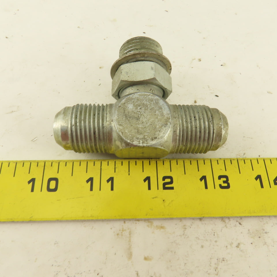 7/8-14 ORB x 7/8-14 (-10) x 7/8-14(-10) Male JIC Flare Branch Tee Lot Of 3