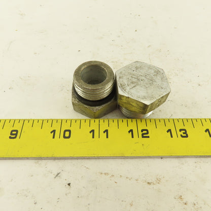 1-1/16-12 O-Ring Seat Hydraulic Steel Plug Lot Of 2