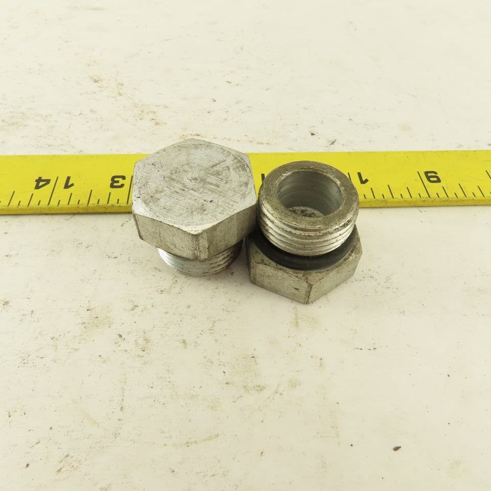 1-1/16-12 O-Ring Seat Hydraulic Steel Plug Lot Of 2
