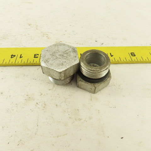 1-1/16-12 O-Ring Seat Hydraulic Steel Plug Lot Of 2