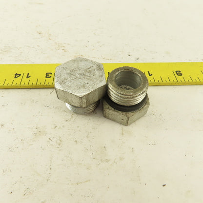 1-1/16-12 O-Ring Seat Hydraulic Steel Plug Lot Of 2