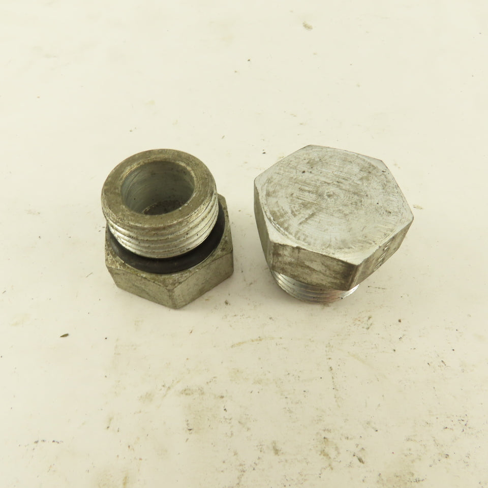 1-1/16-12 O-Ring Seat Hydraulic Steel Plug Lot Of 2