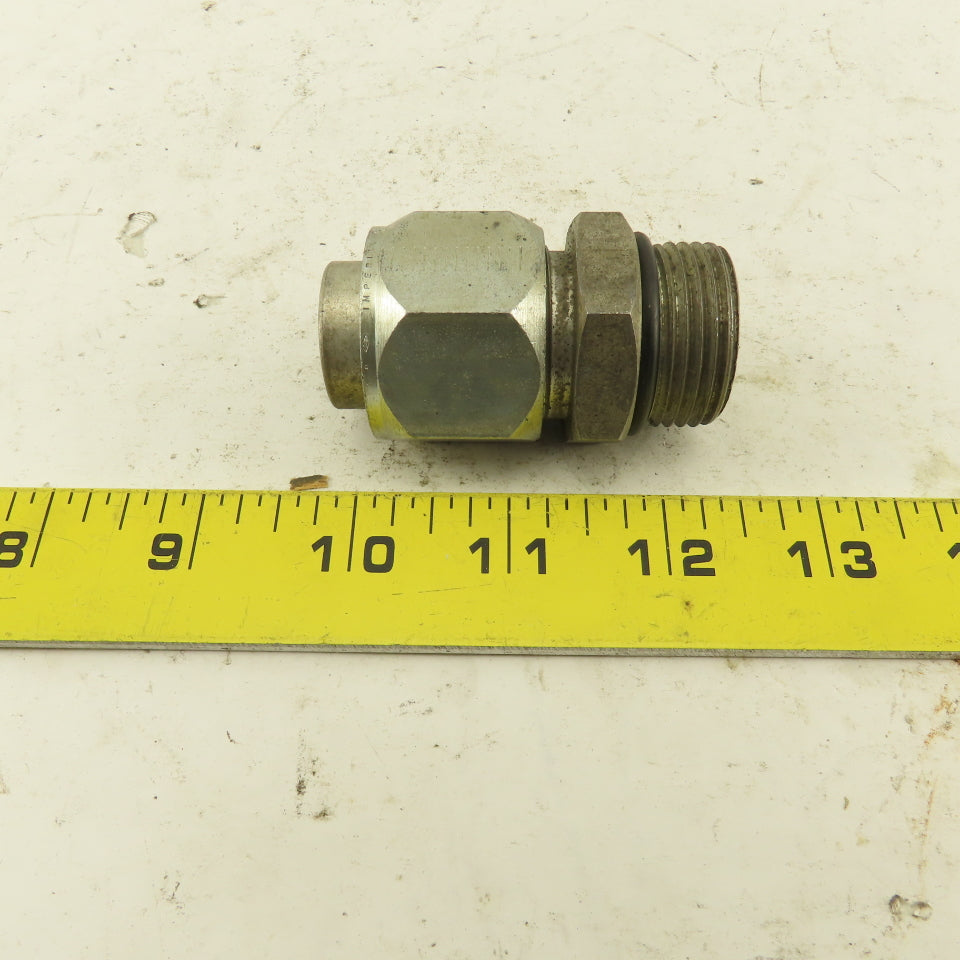 1-3/16-12 ORB x 1-3/16-12 (-14) JIC Male Straight Connector 3/4" Tube