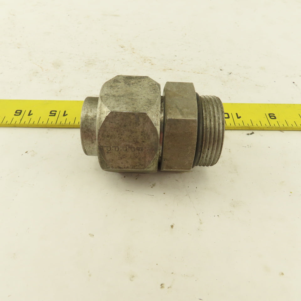1-5/8-12 ORB x 1-5/8-12 (-20) JIC Male Flare Straight Connector 1" Tube Fitting
