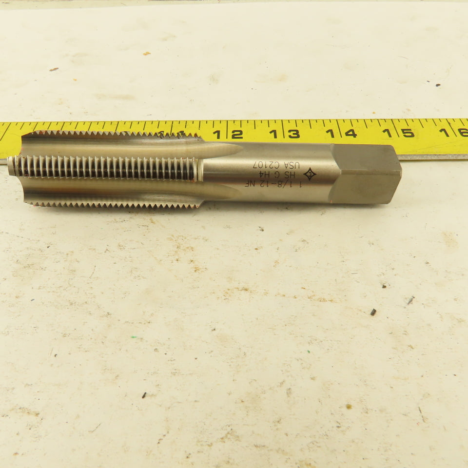 Cleveland C54973 1-1/8"-12 Bottoming Hand Tap 4 Flute Straight Flute HSS