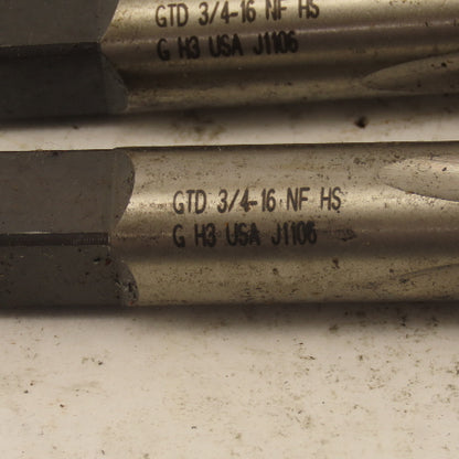 GTD 3/4-16 Bottoming Hand Tap 4 Flute NF HS Lot Of 3