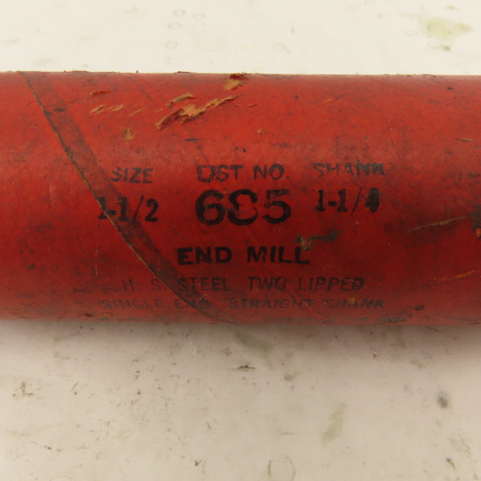 Cleveland Twist Drill 1-1/2" Dia. 2 Flute End Mill Cutter 1-1/2" Shank