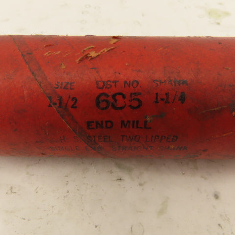Cleveland Twist Drill 1-1/2" Dia. 2 Flute End Mill Cutter 1-1/2" Shank