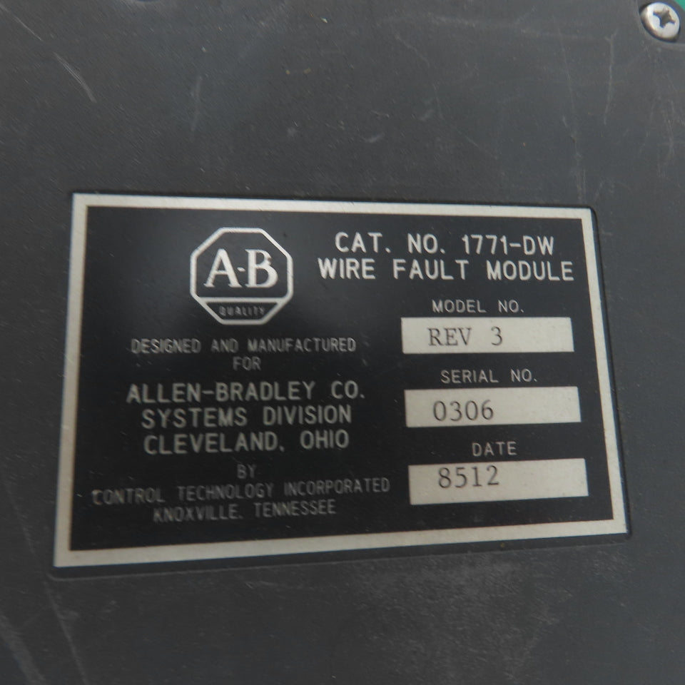 Allen Bradley 1771-DW Wire Fault Module Rev. 3