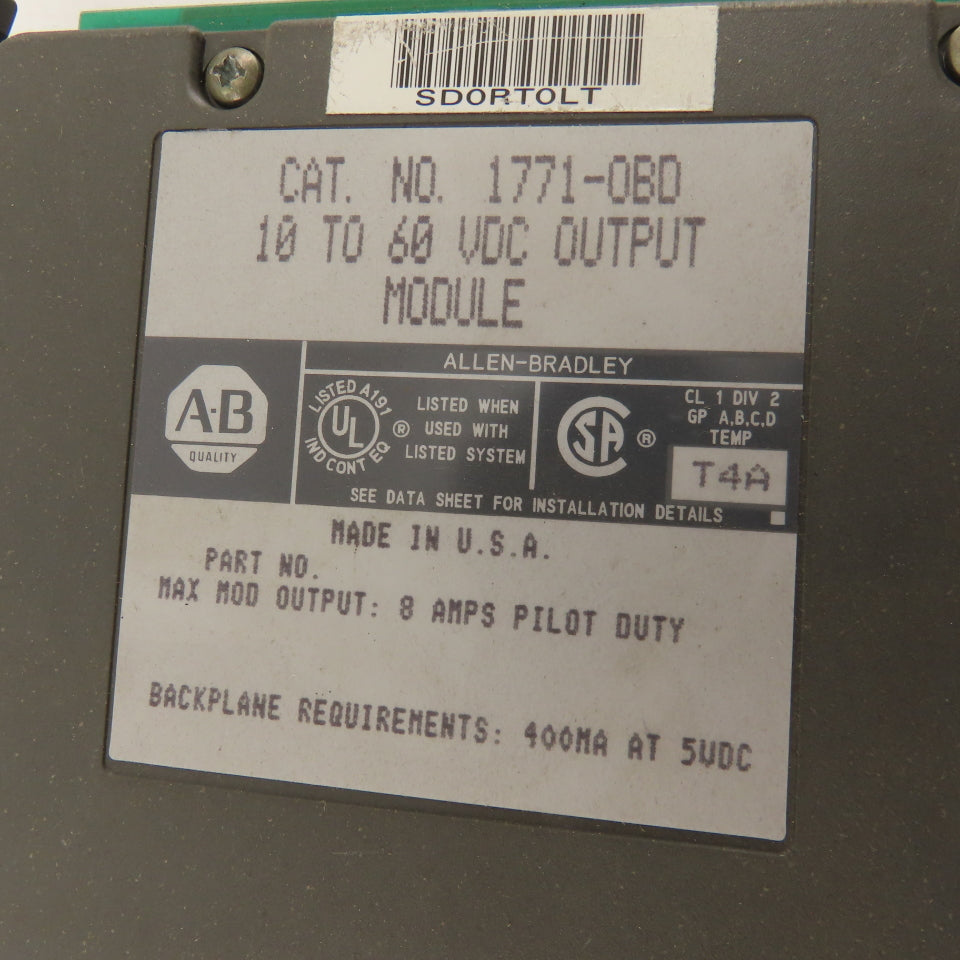Allen Bradley 1771-OBD 10-60VDC Output Module