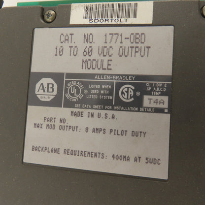 Allen Bradley 1771-OBD 10-60VDC Output Module