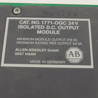 Allen Bradley 1771-OQC Isolated DC Output Module 216VA
