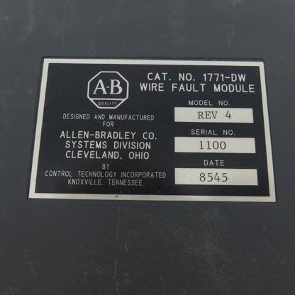 Allen Bradley 1771-DW Rev 4 Wire Fault Module