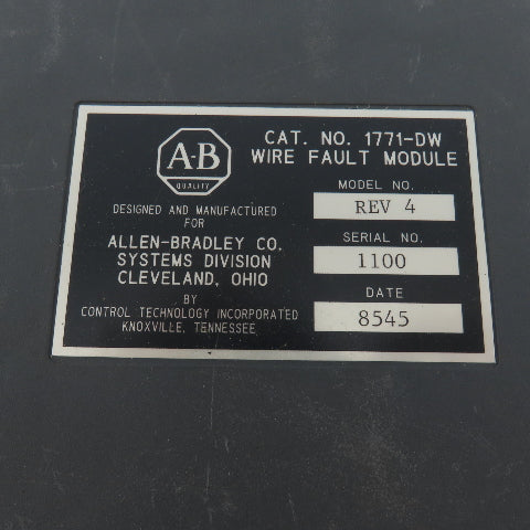 Allen Bradley 1771-DW Rev 4 Wire Fault Module