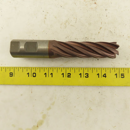 Controx .8930 Dia. 6 Flute Spiral End Mill 1" Shank 18° Rake 5-1/2" OAL