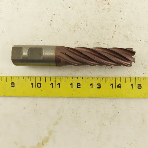 Controx .8930 Dia. 6 Flute Spiral End Mill 1" Shank 18° Rake 5-1/2" OAL