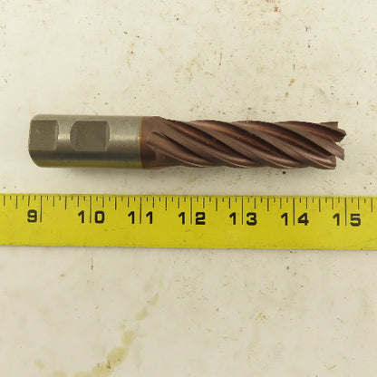 Controx .8930 Dia. 6 Flute Spiral End Mill 1" Shank 18° Rake 5-1/2" OAL