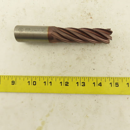 Controx .8930 Dia. 6 Flute Spiral End Mill 1" Shank 18° Rake 5-1/2" OAL